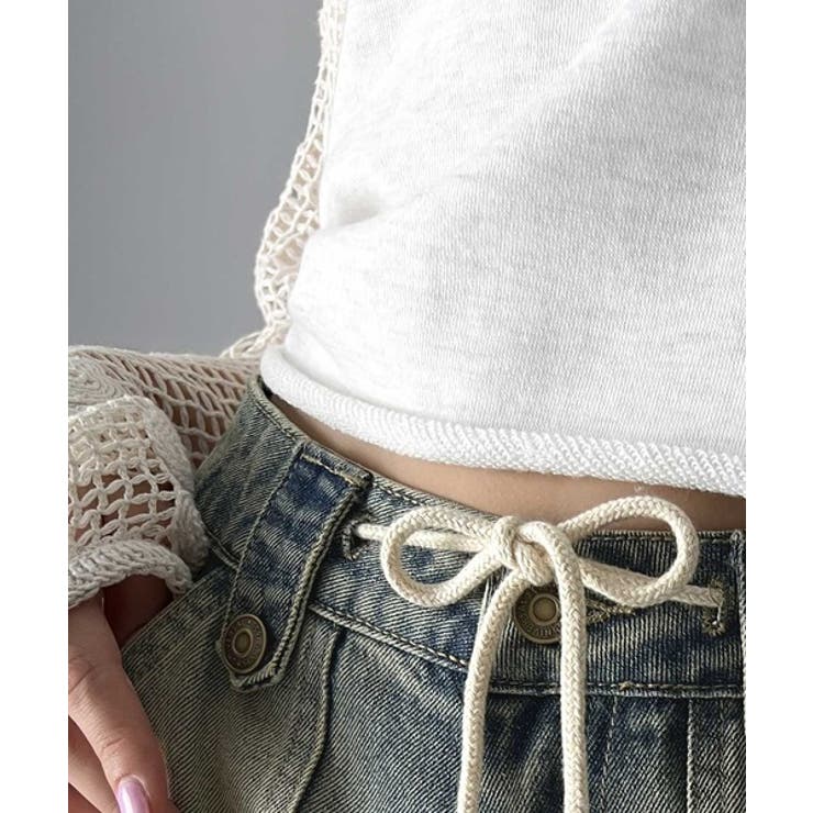 《Javaジャバコラボ》旬なこなれ感。ヴィンテージ加工裾ドロストワイドデニム | Classical Elf  | 詳細画像28 