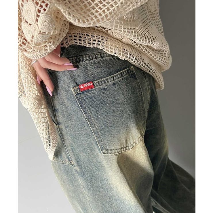 《Javaジャバコラボ》旬なこなれ感。ヴィンテージ加工裾ドロストワイドデニム | Classical Elf  | 詳細画像30 
