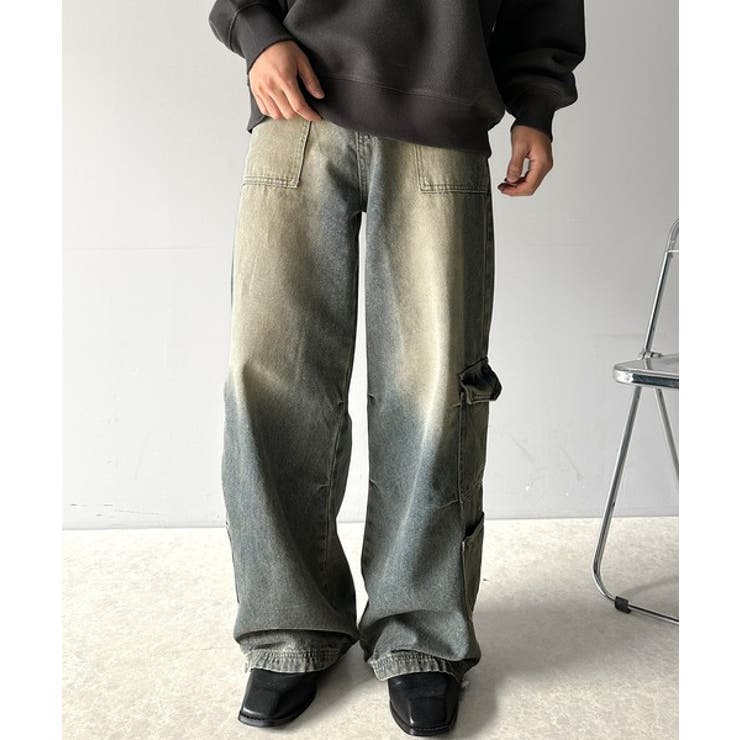 《Javaジャバコラボ》旬なこなれ感。ヴィンテージ加工裾ドロストワイドデニム | Classical Elf  | 詳細画像32 