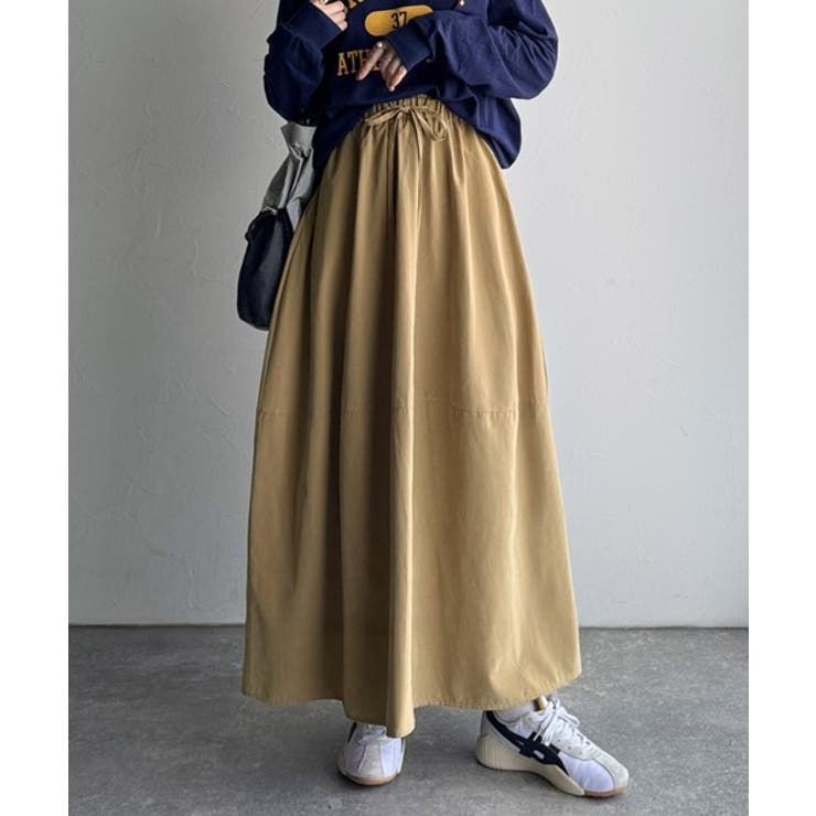 ふんわりフォルムが可愛い◎ピーチ起毛素材コクーンシルエットロングスカート | Classical Elf  | 詳細画像9