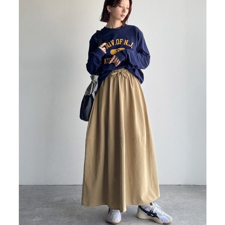 ふんわりフォルムが可愛い◎ピーチ起毛素材コクーンシルエットロングスカート | Classical Elf  | 詳細画像11