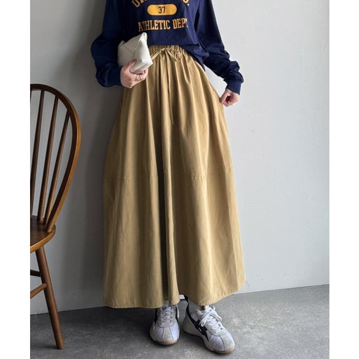 ふんわりフォルムが可愛い◎ピーチ起毛素材コクーンシルエットロングスカート | Classical Elf  | 詳細画像12