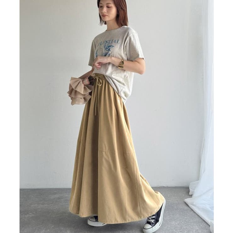 ふんわりフォルムが可愛い◎ピーチ起毛素材コクーンシルエットロングスカート | Classical Elf  | 詳細画像17