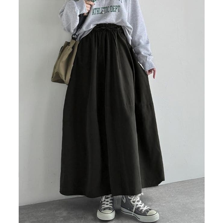 ふんわりフォルムが可愛い◎ピーチ起毛素材コクーンシルエットロングスカート | Classical Elf  | 詳細画像4