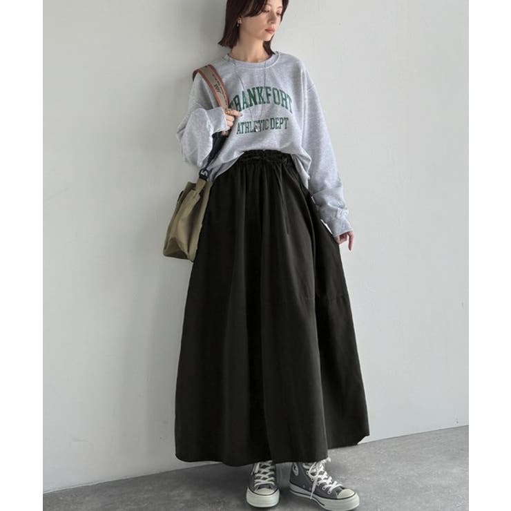 ふんわりフォルムが可愛い◎ピーチ起毛素材コクーンシルエットロングスカート | Classical Elf  | 詳細画像5