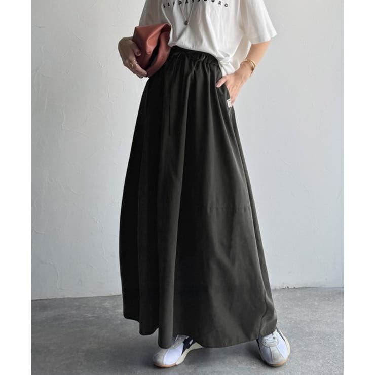 ふんわりフォルムが可愛い◎ピーチ起毛素材コクーンシルエットロングスカート | Classical Elf  | 詳細画像6