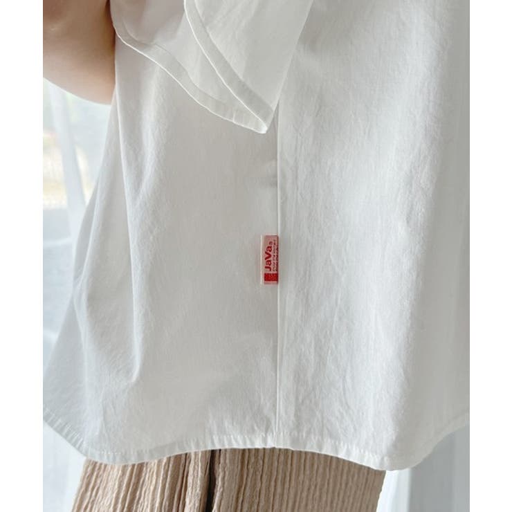 夏の大人フェミニン。綿100% 2wayタックフリル袖ブラウス[品番