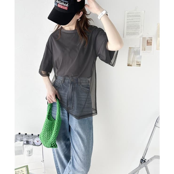 1枚でレイヤードが完成。チュールレイヤードバックプリントTシャツ | Classical Elf  | 詳細画像8 