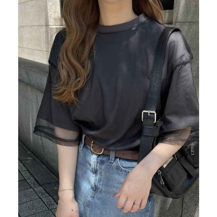 1枚でレイヤードが完成。チュールレイヤードバックプリントTシャツ | Classical Elf  | 詳細画像10 