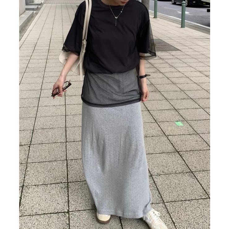 1枚でレイヤードが完成。チュールレイヤードバックプリントTシャツ | Classical Elf  | 詳細画像14 