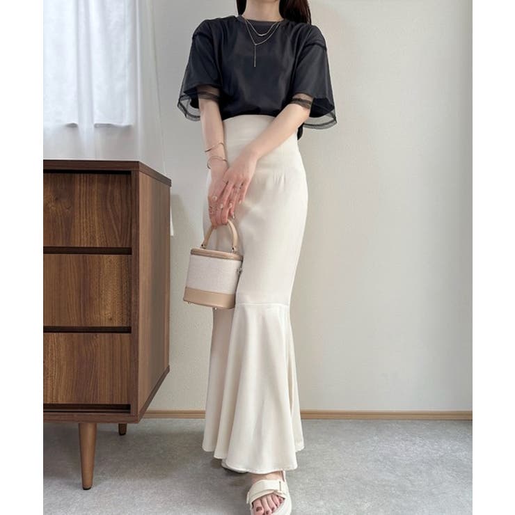 1枚でレイヤードが完成。チュールレイヤードバックプリントTシャツ | Classical Elf  | 詳細画像16 