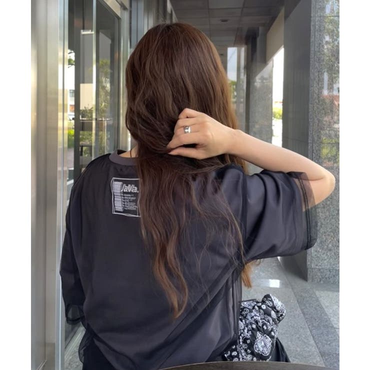 1枚でレイヤードが完成。チュールレイヤードバックプリントTシャツ | Classical Elf  | 詳細画像18 