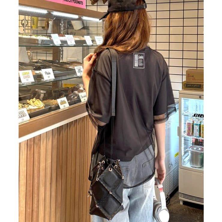 LOHEN チュールレイヤードジオメトリープリントTシャツ ローヘン LOHEN チュールレイヤードジオメトリープリントTシャツ