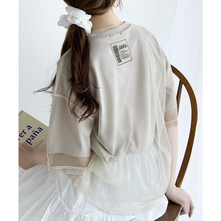 1枚でレイヤードが完成。チュールレイヤードバックプリントTシャツ | Classical Elf  | 詳細画像23 