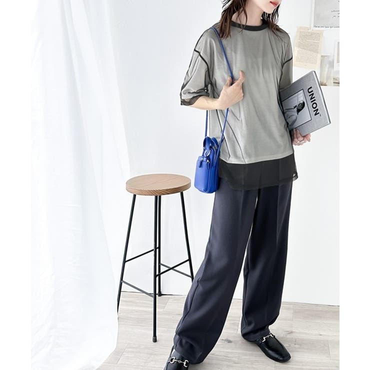 1枚でレイヤードが完成。チュールレイヤードバックプリントTシャツ | Classical Elf  | 詳細画像1 