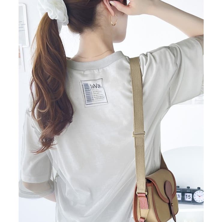 【WEB限定】スター チュール レイヤード TEE AMERICAN HOLIC tシャツ チュールレイヤードドロストトップス