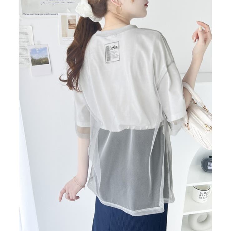 1枚でレイヤードが完成。チュールレイヤードバックプリントTシャツ | Classical Elf  | 詳細画像4 