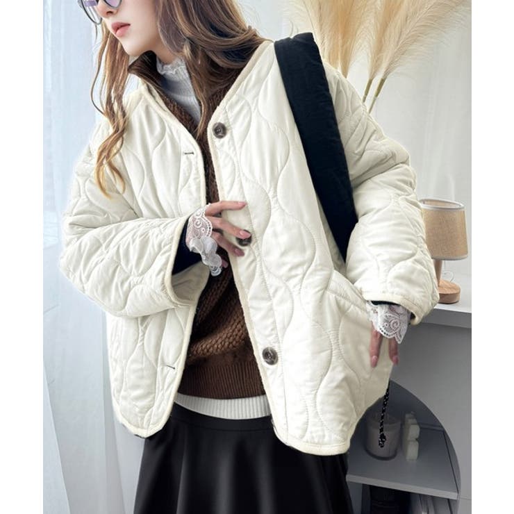 《Javaジャバコラボ》大人カジュアルの大定番。ノーカラー波キルティングコート | Classical Elf  | 詳細画像6 