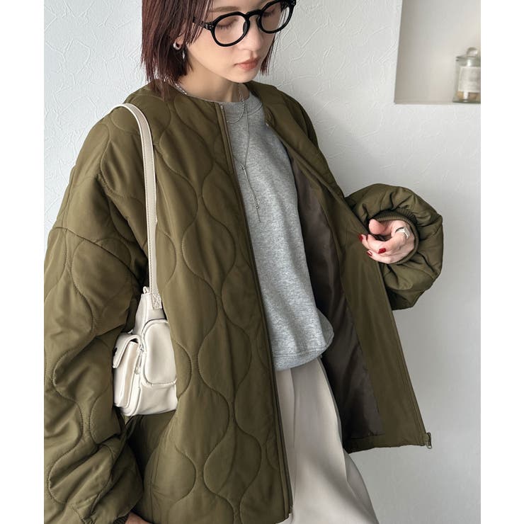 軽やかでこなれ感漂う万能アウター♪サイドファスナーキルティングジャケット | Classical Elf  | 詳細画像15 