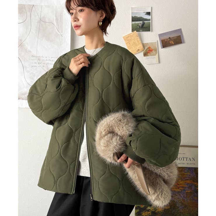 軽やかでこなれ感漂う万能アウター♪サイドファスナーキルティングジャケット | Classical Elf  | 詳細画像16 