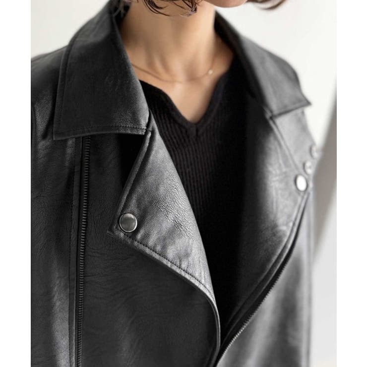 甘さ控えめ、無敵の女っぽさ。フェイクレザーダブルライダースジャケット | Classical Elf  | 詳細画像21 