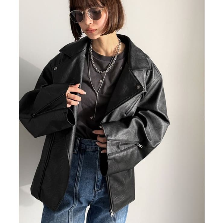 甘さ控えめ、無敵の女っぽさ。フェイクレザーダブルライダースジャケット | Classical Elf  | 詳細画像2 