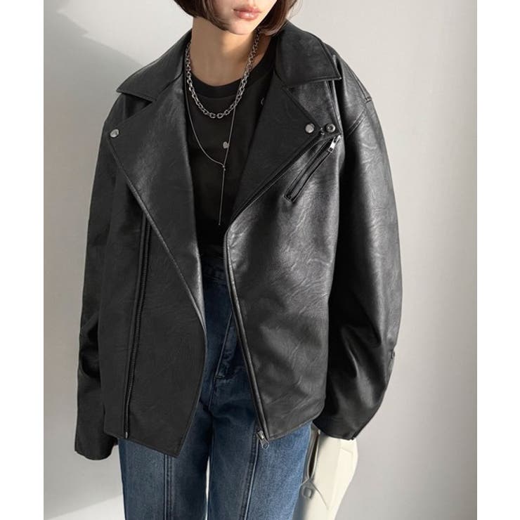 甘さ控えめ、無敵の女っぽさ。フェイクレザーダブルライダースジャケット | Classical Elf  | 詳細画像3 