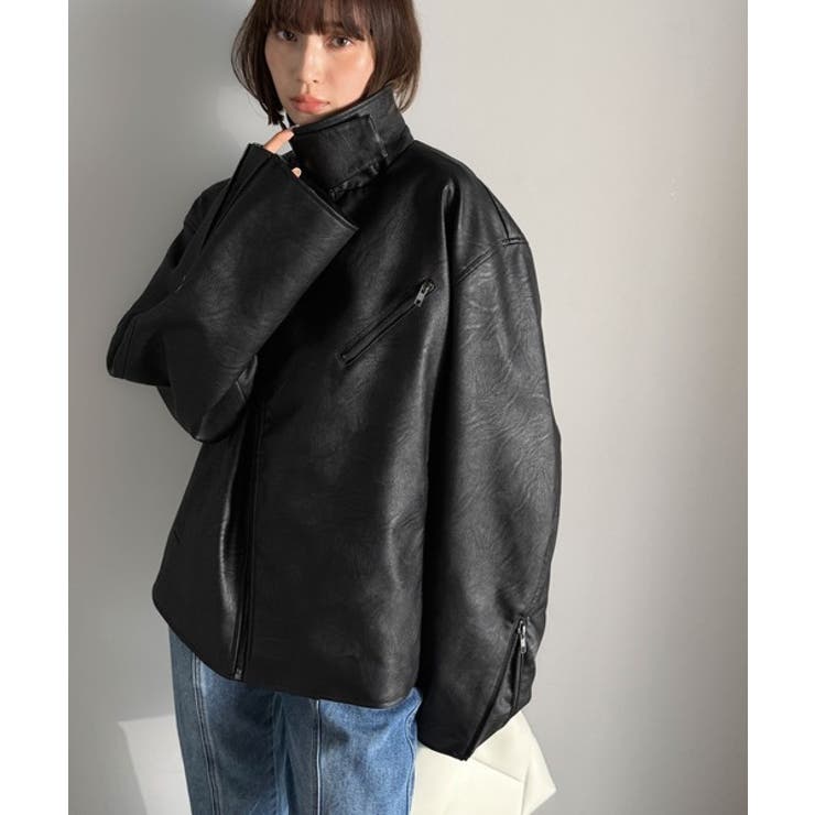 甘さ控えめ、無敵の女っぽさ。フェイクレザーダブルライダースジャケット | Classical Elf  | 詳細画像6 