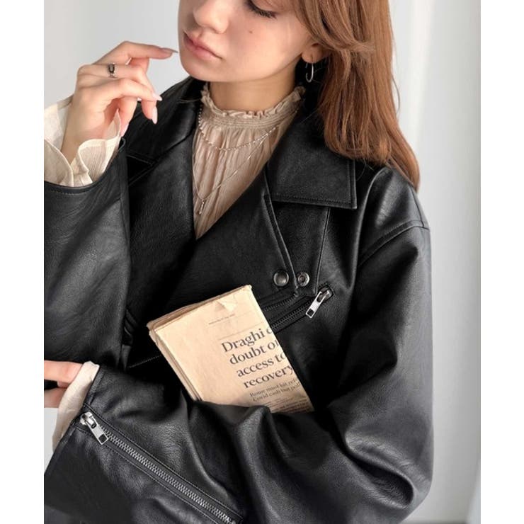 甘さ控えめ、無敵の女っぽさ。フェイクレザーダブルライダースジャケット | Classical Elf  | 詳細画像7 