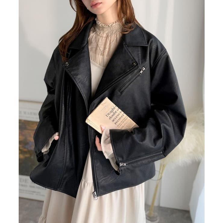 甘さ控えめ、無敵の女っぽさ。フェイクレザーダブルライダースジャケット | Classical Elf  | 詳細画像8 