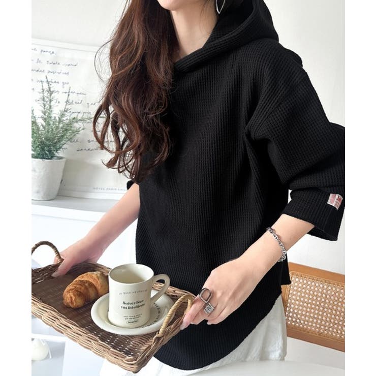 大人の洗練された日常を。ヘビーウェイトワッフルフーディー | Classical Elf  | 詳細画像17 