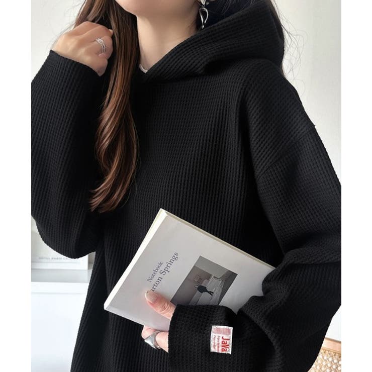 ブラック | 大人の洗練された日常を。ヘビーウェイトワッフルフーディー | Classical Elf 