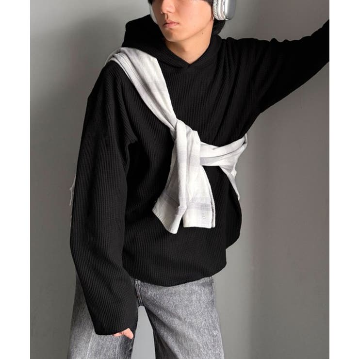 大人の洗練された日常を。ヘビーウェイトワッフルフーディー | Classical Elf  | 詳細画像23 