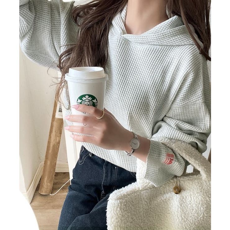 大人の洗練された日常を。ヘビーウェイトワッフルフーディー | Classical Elf  | 詳細画像1 