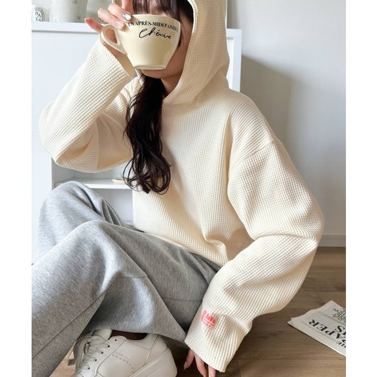 大人の洗練された日常を。ヘビーウェイトワッフルフーディー | Classical Elf  | 詳細画像5 