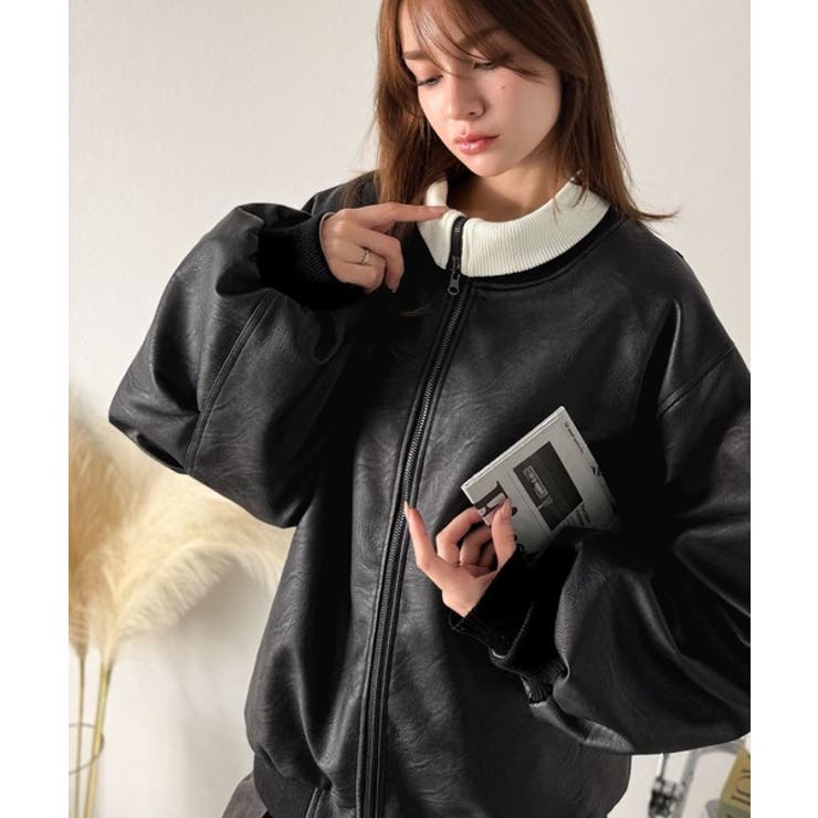 気分に合わせて変化を楽しむ。2wayフェイクレザー×ボアリバーシブルブルゾン | Classical Elf  | 詳細画像11 