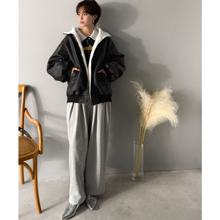 気分に合わせて変化を楽しむ。2wayフェイクレザー×ボアリバーシブルブルゾン | Classical Elf  | 詳細画像19 