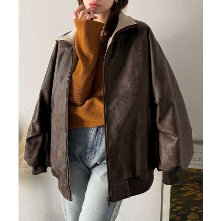 気分に合わせて変化を楽しむ。2wayフェイクレザー×ボアリバーシブルブルゾン | Classical Elf  | 詳細画像30 