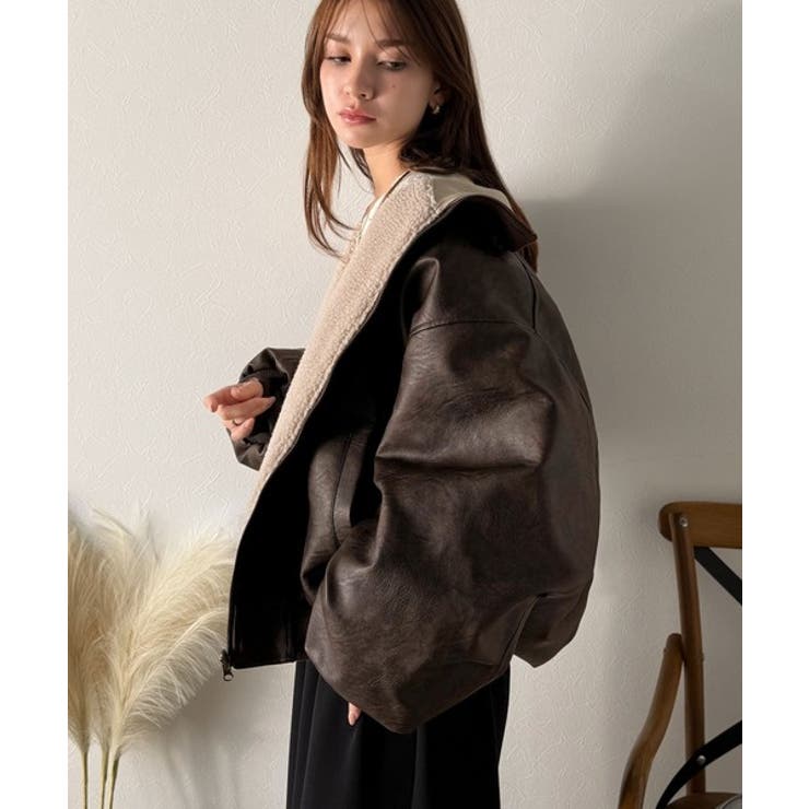 気分に合わせて変化を楽しむ。2wayフェイクレザー×ボアリバーシブルブルゾン | Classical Elf  | 詳細画像32 