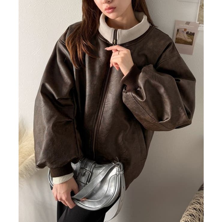 気分に合わせて変化を楽しむ。2wayフェイクレザー×ボアリバーシブルブルゾン | Classical Elf  | 詳細画像34 