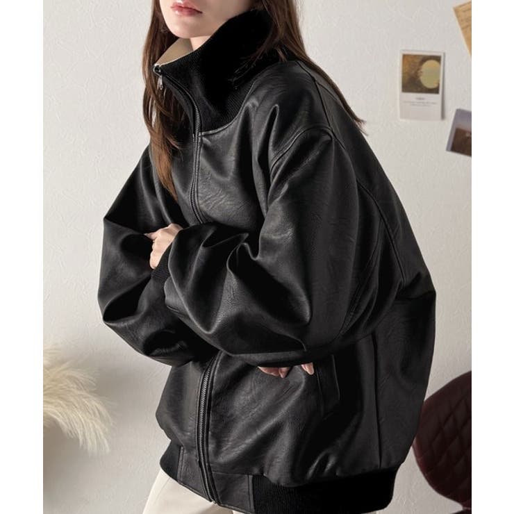 気分に合わせて変化を楽しむ。2wayフェイクレザー×ボアリバーシブルブルゾン | Classical Elf  | 詳細画像3 