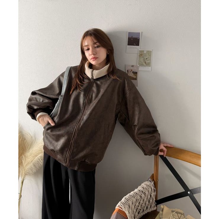 気分に合わせて変化を楽しむ。2wayフェイクレザー×ボアリバーシブルブルゾン | Classical Elf  | 詳細画像38 