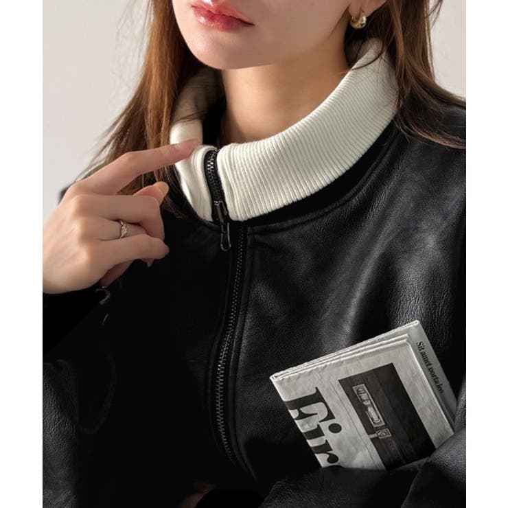 気分に合わせて変化を楽しむ。2wayフェイクレザー×ボアリバーシブルブルゾン | Classical Elf  | 詳細画像41 