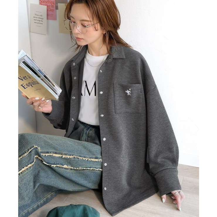 《JaVaジャバコラボ》サッと羽織って即サマになる！胸元刺繍ダンボール素材シャツ… | Classical Elf  | 詳細画像13 