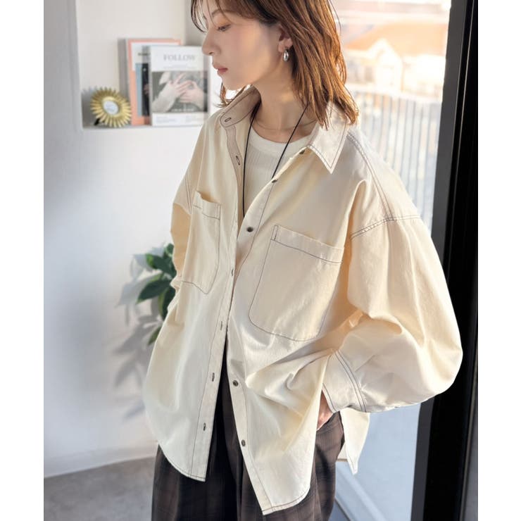 アイボリー | 《JaVaジャバコラボ》ラフに羽織れる着回し力抜群の一枚◎綿100%ビックポケッ… | Classical Elf 