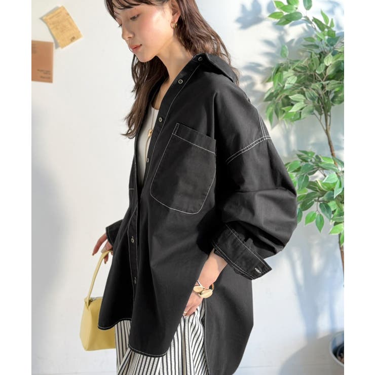 ブラック | 《JaVaジャバコラボ》ラフに羽織れる着回し力抜群の一枚◎綿100%ビックポケッ… | Classical Elf 