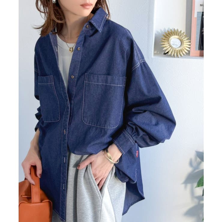 インディゴ | 《JaVaジャバコラボ》ラフに羽織れる着回し力抜群の一枚◎綿100%ビックポケッ… | Classical Elf 