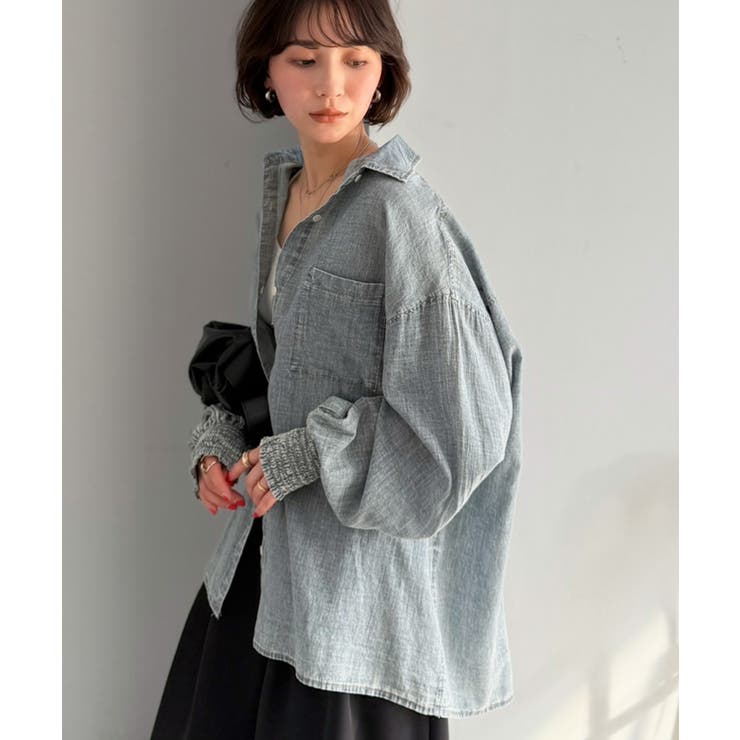 《JaVaジャバコラボ》サラッとコットン100％オーバーサイズ胸ポケットシアーデ… | Classical Elf  | 詳細画像3 