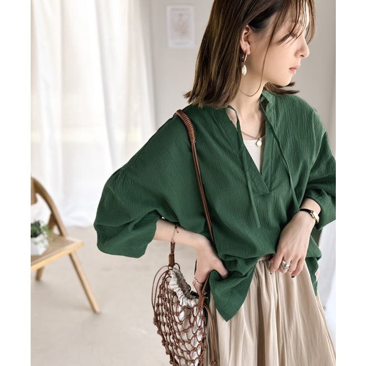 《JaVa ジャバコラボ》大人の抜け感。綿100%楊柳素材のカフタンシャツ | Classical Elf  | 詳細画像16 