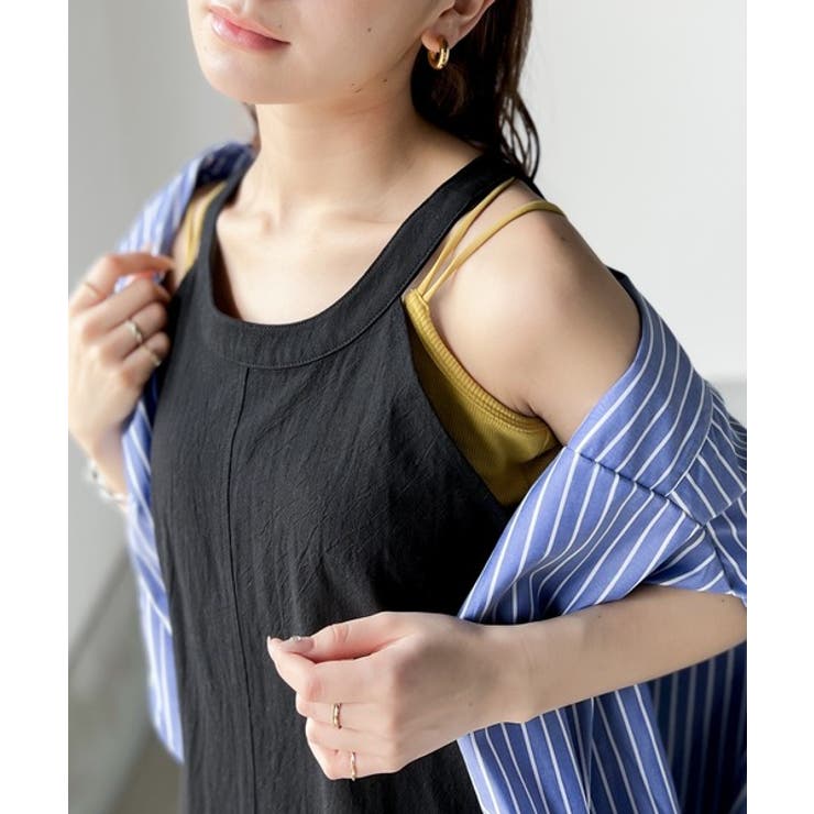 大人カジュアル。綿100%ワッシャー素材アメリカンスリーブワンピース | Classical Elf  | 詳細画像14